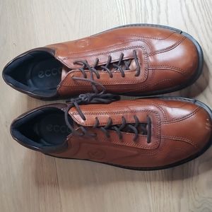 Ecco Brown Leather Laced Casual Shoes - 46